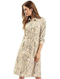 Allegra K - Vestido de mujer para negocios, informal, de trabajo, con estampado de línea A