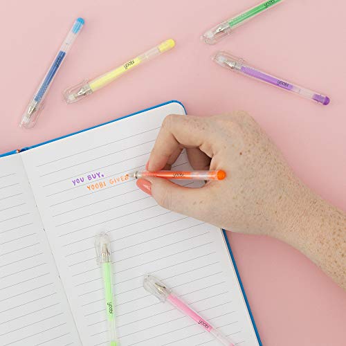 Yoobi Mini Gel Pens 24-Pack & Carrying Case | Multicolor Ink | 1.0mm Medium Tip | School, Home, Office Use