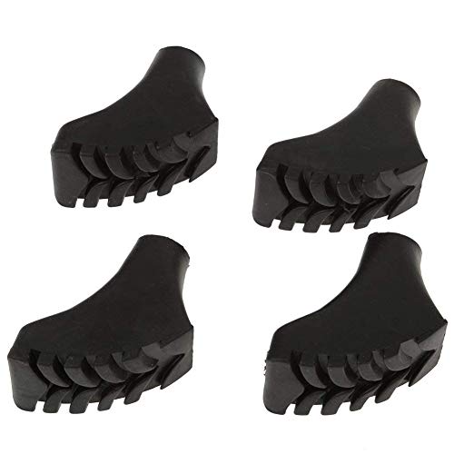 Trekking Poles Rubber Tips Anti Slip Pole Tip Cap Hiking Poles Accessory Outdoor Gadget 5cm Black 4Pcs
