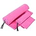 Relefree Premium Microfiber Towel for Travel, Sports & Outdoors FREE Hand/Face Towel & Mesh BAG, Antibacterial Quick-dry (Pink)