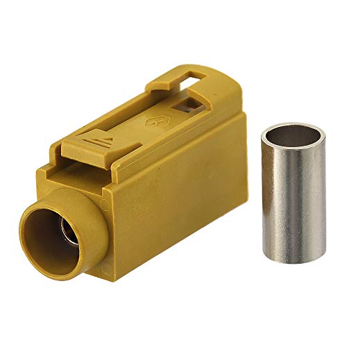 wlaniot Fakra K Connector Crimp Female Curry with IF Bluetooth for Cable RG58 LMR195 RF Coaxial Connector for Fakra Antenna Extension Satellite Radio 5pcs - Thumbnail 2