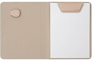 LHiDS Magnetic Padfolio Organizer A6 Resume Folder with Clipboard, Pen Holder, Notepad, Card Slots, Magnetic Closure for Interview, School, Office – Apricot