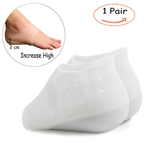 Insoles Silicone High Increase Shoe,Height increase wear a stocking Height Invisible,Can be pruned(1-Pair) (Transparent)