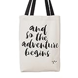 Ling’s moment And So the Adventure Begins Wedding Canvas Cotton Tote Bags Adventure Wedding Favors Bride Tote Bag Bridesmaid Gifts