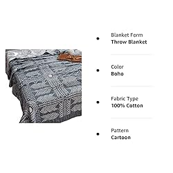 MEJU Indian Boho Muslin Summer Boho Blanket Throw
