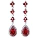 Yazilind Chandelier Silver Plated Flower Teardrop Cubic Zirconia CZ Flawless Long Dangle Earrings