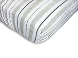 SwaddleDesigns Cotton Muslin Crib Sheet, 3 Color Stripe with Shimmer, Sterling