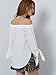 ROMWE Women's Off The Shoulder Knotted Long Sleeve Loose Blouse White M