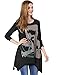 Allegra K Ladies Long Sleeve Skull T Shirts Casual Loose High Low Tops XL Black