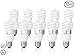 Circle (10 Pack) 13 Watt (60 Watt) Compact Fluorescent Light, Cool White 4100K, Mini Spiral Medium Base CFL Light Bulbs