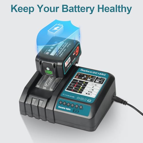 Waitley Quick Charger DC18RC Compatible with Makita Charger 18V/14.4V Batteries - Replacement for Makita DC18RA DC18RD - For BL1830B BL1850B BL1860B with Multiple Protection