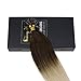 Sunny Hair U Tip Hair Extensions Human Hair Keratin Pre Bonded U Tip Remy Human Hair #4 Dark Brown Ombre to #613 Bleach Blonde Hot Fusion Hair Extensions 50g 1g/s 18inch