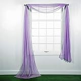 Luxury Discounts Beautiful Elegant Solid Sheer Scarf Valance Topper Long Window Treatment Scarves (55