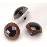 15mm Brown Animal Eyes - Bulk with plastic washer - 50 pcs
