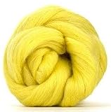 4 oz Paradise Fibers 64 Count Dyed Catkin (Yellow) Merino Top Spinning Fiber Luxuriously Soft Wool Top Roving for Spinning with Spindle or Wheel, Felting, Blending and Weaving