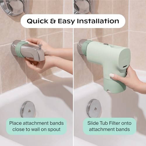 Canopy Baby Bath Tub Filter – Gentler Water Filtration for Delicate Skin | Reduces Chlorine & Irritants | BPA-Free Silicone Spout Cover | Easy Tool-Free Install | Activated Carbon Filtration