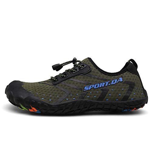 Bravetoshop Mens Womens Water Shoes Swim Shoes Women Quick-Dry Barefoot Beach Surf Boat Yoga Sneakers (Green,44)