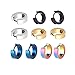 SOURBAN 5Pairs Small Hoop Huggie Stainless Steel Ear Studs Piercing Hypoallergenic Earrings