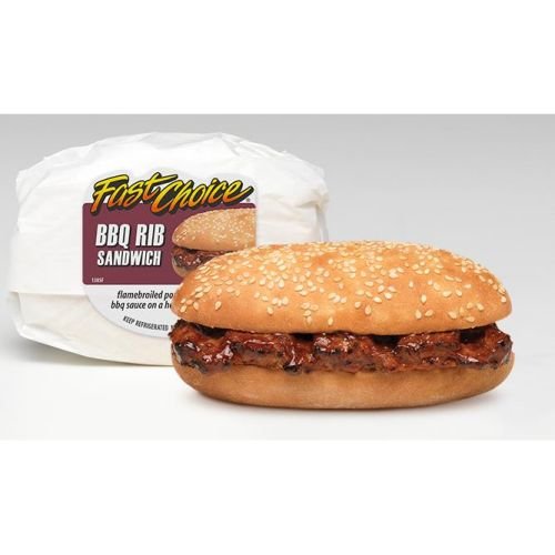 Fast Choice Barbecue Rib Sandwich, 6 Ounce -- 12 per case.
