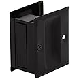Pocket Door Handle Pull Without Switch Plate,Solid Pocket Passage Door Pull, Easy Install 2-3/4”x2-1/2”, for 1-3/8” Thickness Door,Matte Black