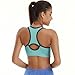 YAHA Women’s Sports Bra Racerback Yoga Workout Bra (L, Blue)