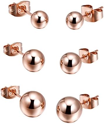 Ball Earring Three Pairs Silver Plated Assorted