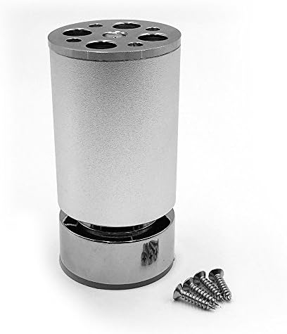 Stainless Steel Kitchen Adjustable Feet Round 2" Dia 3.96''H Furniture Leg by Craftsmind - Pack of 4