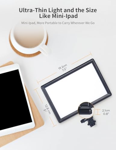 RALENO 9" LED Video Light, 4000mAh Rechargeable Camera Light with Mini Stand