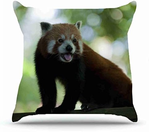 Throw Pillowcase 18 X 18 Inches Cotton Pillowcases Decorative Pillow Cover Case with Hidden Zipper Cushion Covers - Animals ears tail s claws panda fur whiskers tongue For Indoor