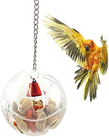Wsdom Li Bird Seed Food Foraging Ball Intelligence Toy for Parrot Parakeet Cockatiel African Grey Cockatoo Macaw Amazon Lovebird Finch Canary Cage Feeder