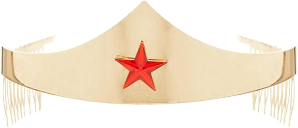 DC Comics Wonder Woman Golden Tiara with Red Gem Star: Clothing
