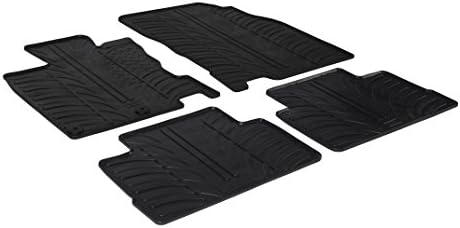 Gledring 0296 Rubber car mats Set Suitable for Nissan Qashqai 2014-(T Profile 4-Pieces + mounting Clips), Black