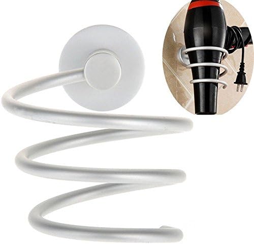 OZUZ Advanced aluminum reinforcement to widen the blower rack Hair Blow Dryer Holder Spiral Practical Wall Mount Hang Shelf Bathroom Accessories Set
