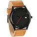 Dressin Men's Analog Quartz Watches,Classic Popular Low-Key Minimalist connotation Leather Watch,Sport and Business With Simple Design Wrist Watch (Black-2)