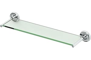 Gatco 5077 Designer II Glass Shelf, Chrome/Wall Mounted 22.50" x 5.85" Tempered Glass Shelf