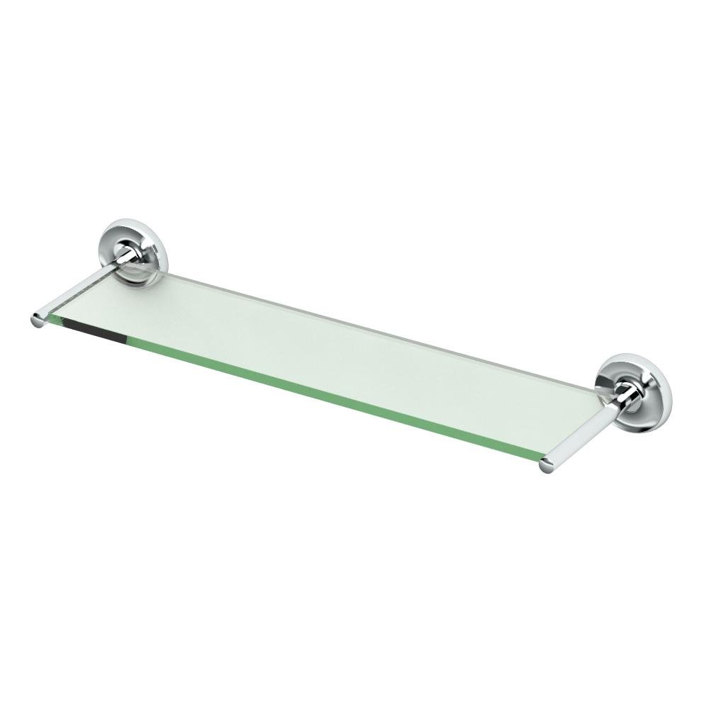 Gatco 5077 Designer II Glass Shelf, Chrome/Wall Mounted 22.50" x 5.85" Tempered Glass Shelf