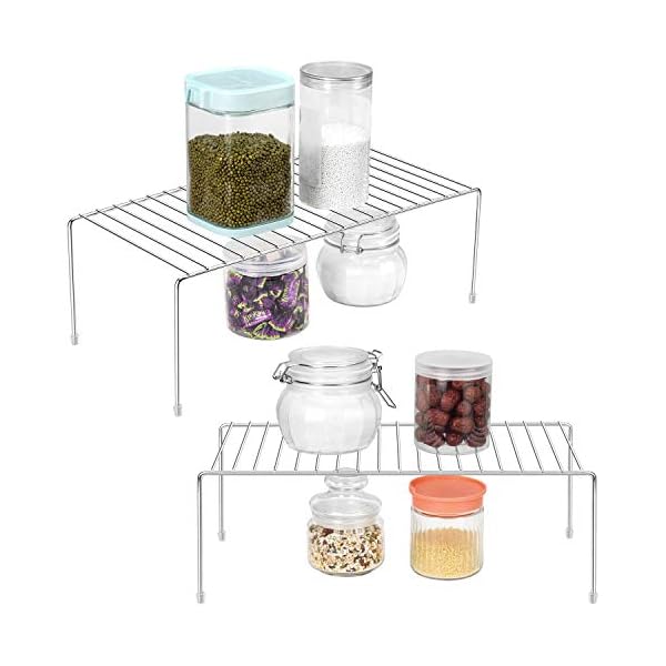 ROFAY-Kitchen-Cupboard-Shelf-Wire-Rack-2-Pack-Cabinet-Shelf-Storage-Organiser-for-Kitchen-Cupboard-Pantry-Counter-Tops-Fridge-Food-and-Utensils-Chrome ROFAY Kitchen Cupboard Shelf Wire Rack - 2 Pack Cabinet Shelf Storage Organiser for Kitchen Cupboard, Pantry, Counter…