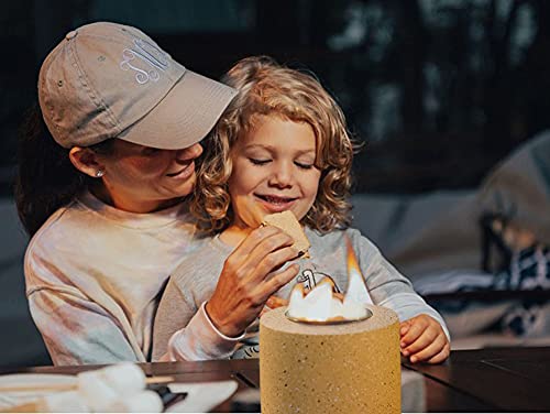 Aobaks Small Tabletop Rubbing Alcohol Fireplace Indoor Outdoor Fire Pit Portable Fire Concrete Bowl Pot Fireplace (Beige)