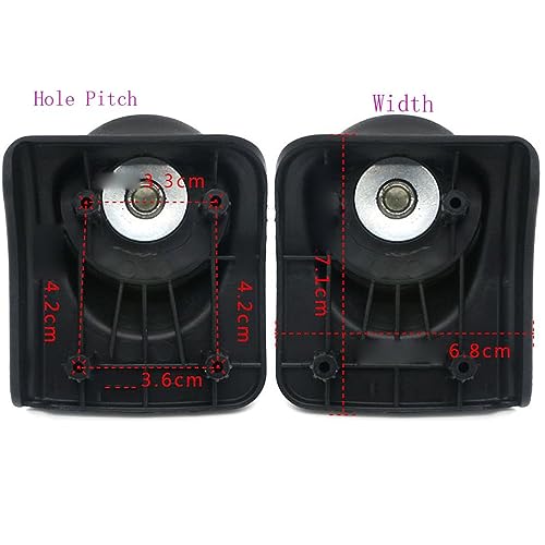 Zoofen Luggage Wheels Replacement Black Suitcase Wheels Replacement Suitcase Caster Wheels with 4 Screw Holes (W044)