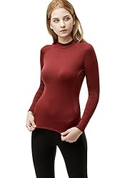 TSLA Women's Thermal Long Sleeve Tops, Mock Turtle