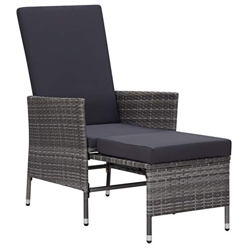 Tidyard 2-TLG. Garten-Lounge-Set mit Auflagen Gartensofa Loungesofa Balkonsofa Sofaset Gartenmöbel Gartengarnitur Poly Rattan Grau – Bild 3