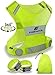 No.1 Reflective Vest Running Gear | YOUR BEST CHOICE TO STAY VISIBLE | Ultralight & Comfy Motorcycle Reflective Vest | Large Pocket & Adjustable Waist | Safety Vest in 6 Sizes + Hi Vis Bands & Bag primary