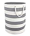 DII Collapsible Laundry Hamper/Storage Basket, Stripe Woven Paper, Gray Stripe, Large