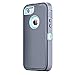 iPhone 5S Case,iPhone SE Case,Fogeek Heavy Duty PC and TPU Combo Protective Defender Body Armor Case for iPhone 5S,iPhone SE and iPhone 5 with Finger Print Function (-Grey/Light Blue-)