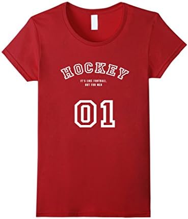 Womens Men's Hockey Stick and Pucks sport number 01 T-Shirt XL Cranberry