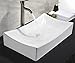 Comllen Above Counter Rectangle White Porcelain Ceramic Bathroom Vessel Sink Art Basin