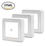 3pcs Motion Sensor Light, Silipower USB Rechargeable Cordless Wall Light Step Light for Hallway, Closet, Stairs, Bedroom, Nursery. No Battery Required, With 3M Adhesive,Magnetic Strip