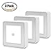 3pcs Motion Sensor Light, Silipower USB Rechargeable Cordless Wall Light Step Light for Hallway, Closet, Stairs, Bedroom, Nursery. No Battery Required, With 3M Adhesive,Magnetic Strip