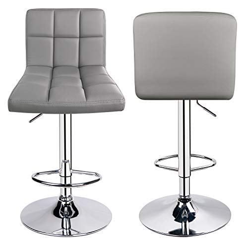 Leopard Bar Stools, Modern PU Leather Adjustable Swivel Bar Stool with