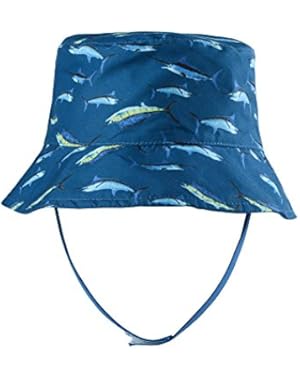 Kids Toddler Baby Sun Protection Hat Reversible Cartoon Fishman Hat Bule